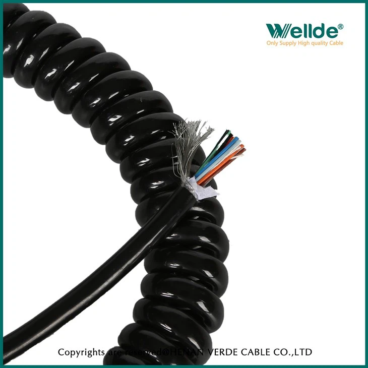 Spring Wire PVC Insulated Oil Resistant Flexible Spiral Cable