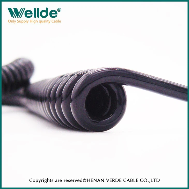 Spring Wire PVC Insulated Oil Resistant Flexible Spiral Cable