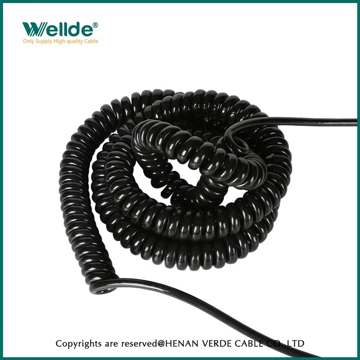 Spring Wire PVC Insulated Oil Resistant Flexible Spiral Cable