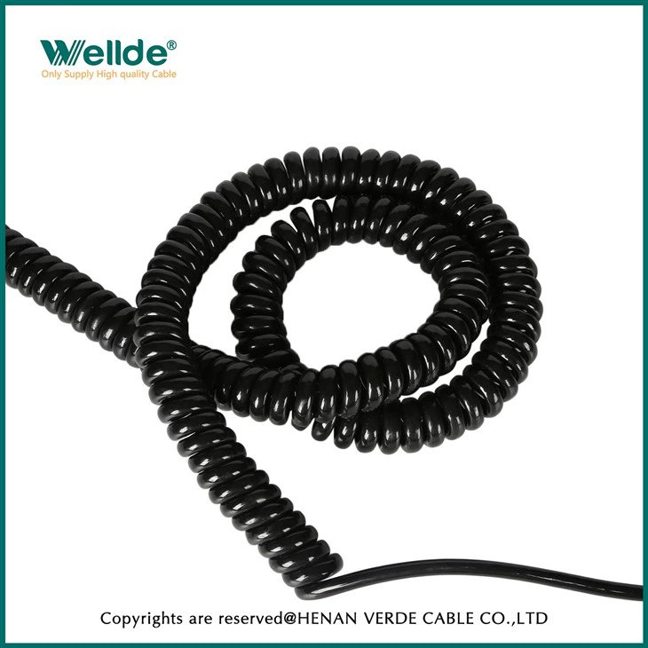 Spring Wire PVC Insulated Oil Resistant Flexible Spiral Cable