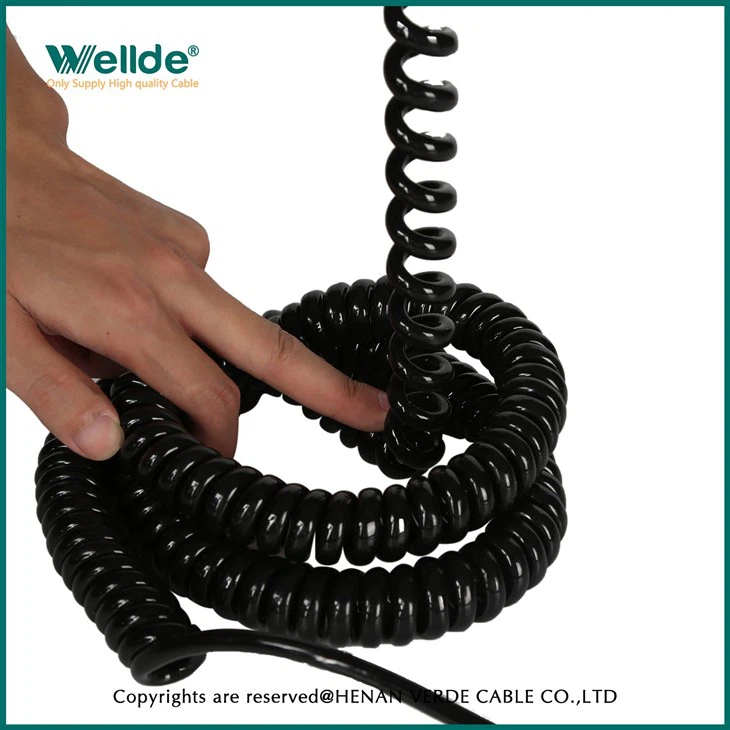 Spring Wire PVC Insulated Oil Resistant Flexible Spiral Cable